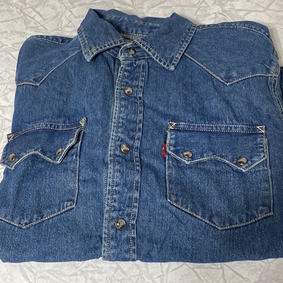 Western denim Levi Red Tab small snap closure shirt regular fit - Picture 12 of 12